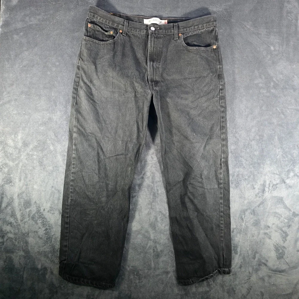 Levi's 550 Relaxed Fit Jeans Black Denim Pants‎ Classic Mens W40 L30 Mens 40x30